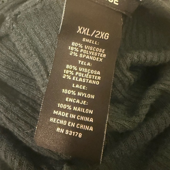 Premise XXL Teal Ribbed Knit Top with Lace Sleeve Detail | Women’s 2X - Picture 2 of 8